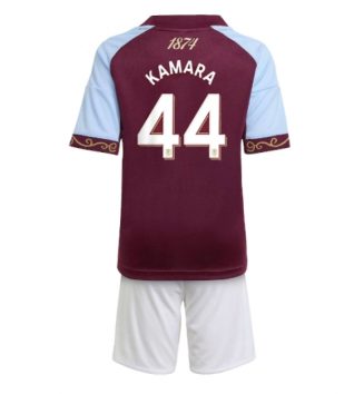 Aston Villa Boubacar Kamara #44 Thuis tenue Kids 2025-26 Voetbalshirt Korte Mouw + Shorts Aston Villa Boubacar Kamara #44 Thuis tenue Kids 2025-26 Voetbalshirt Korte Mouw + Shorts