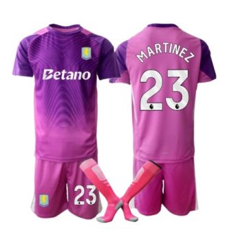 Aston Villa Emiliano Martinez #23 Keeper Derde tenue Kids 2025-26 Voetbalshirt Korte Mouw + Shorts