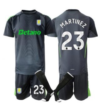 Aston Villa Emiliano Martinez #23 Keeper Thuis tenue Kids 2025-26 Voetbalshirt Korte Mouw + Shorts