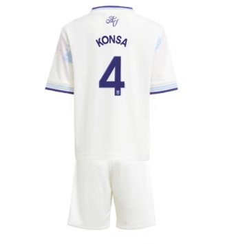 Aston Villa Ezri Konsa #4 Derde tenue Kids 2025-26 Voetbalshirt Korte Mouw + Shorts Aston Villa Ezri Konsa #4 Derde tenue Kids 2025-26 Voetbalshirt Korte Mouw + Shorts