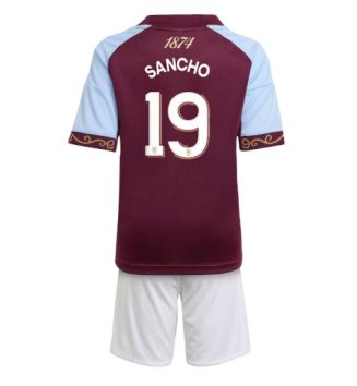Aston Villa Jadon Sancho #19 Thuis tenue Kids 2025-26 Voetbalshirt Korte Mouw + Shorts Aston Villa Jadon Sancho #19 Thuis tenue Kids 2025-26 Voetbalshirt Korte Mouw + Shorts