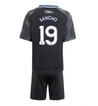 Aston Villa Jadon Sancho #19 Uit tenue Kids 2025-26 Voetbalshirt Korte Mouw + Shorts Aston Villa Jadon Sancho #19 Uit tenue Kids 2025-26 Voetbalshirt Korte Mouw + Shorts