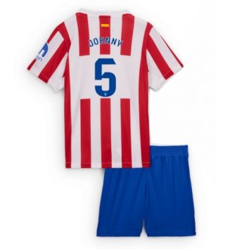 Atletico Madrid Johnny Cardoso #5 Thuis tenue Kids 2025-26 Voetbalshirt Korte Mouw + Shorts