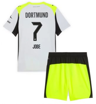 Borussia Dortmund Jobe Bellingham #7 Uit tenue Kids 2025-26 Voetbalshirt Korte Mouw + Shorts