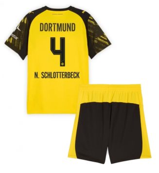 Borussia Dortmund Nico Schlotterbeck #4 Thuis tenue Kids 2025-26 Voetbalshirt Korte Mouw + Shorts