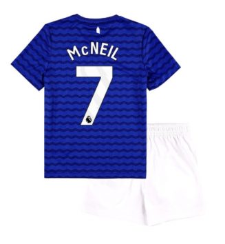 Everton Dwight McNeil #7 Thuis tenue Kids 2025-26 Voetbalshirt Korte Mouw + Shorts