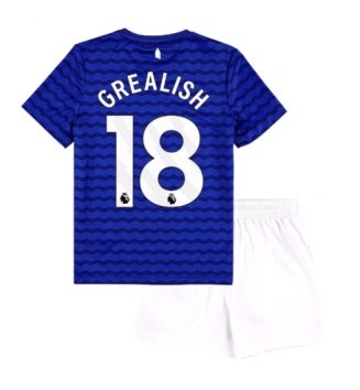 Everton Jack Grealish #18 Thuis tenue Kids 2025-26 Voetbalshirt Korte Mouw + Shorts