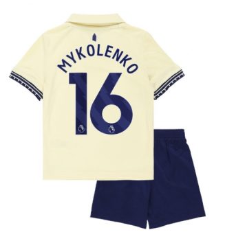 Everton Vitaliy Mykolenko #16 Uit tenue Kids 2025-26 Voetbalshirt Korte Mouw + Shorts