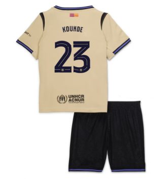 FC Barcelona Jules Kounde #23 Uit tenue Kids 2025-26 Voetbalshirt Korte Mouw + Shorts
