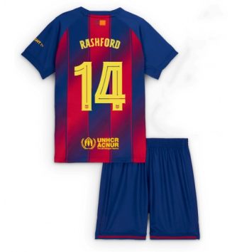 FC Barcelona Marcus Rashford #14 Thuis tenue Kids 2025-26 Voetbalshirt Korte Mouw + Shorts