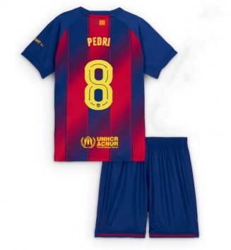 FC Barcelona Pedri Gonzalez #8 Thuis tenue Kids 2025-26 Voetbalshirt Korte Mouw + Shorts