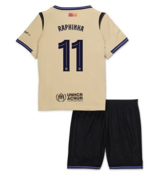 FC Barcelona Raphinha Belloli #11 Uit tenue Kids 2025-26 Voetbalshirt Korte Mouw + Shorts