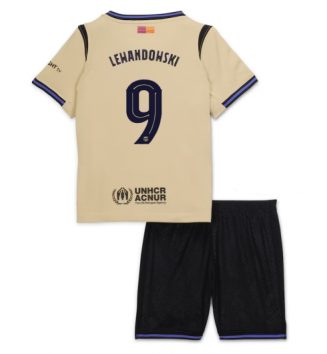 FC Barcelona Robert Lewandowski #9 Uit tenue Kids 2025-26 Voetbalshirt Korte Mouw + Shorts