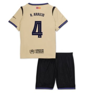 FC Barcelona Ronald Araujo #4 Uit tenue Kids 2025-26 Voetbalshirt Korte Mouw + Shorts
