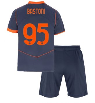 Inter Milan Alessandro Bastoni #95 Derde tenue Kids 2025-26 Voetbalshirt Korte Mouw + Shorts