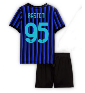 Inter Milan Alessandro Bastoni #95 Thuis tenue Kids 2025-26 Voetbalshirt Korte Mouw + Shorts