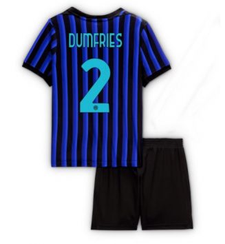 Inter Milan Denzel Dumfries #2 Thuis tenue Kids 2025-26 Voetbalshirt Korte Mouw + Shorts