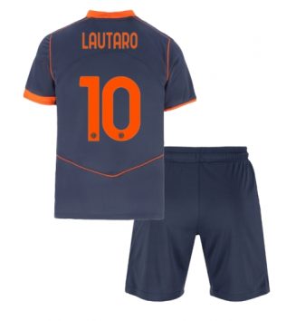 Inter Milan Lautaro Martinez #10 Derde tenue Kids 2025-26 Voetbalshirt Korte Mouw + Shorts