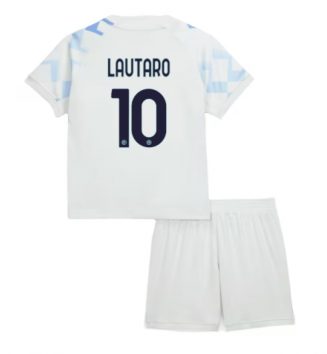 Inter Milan Lautaro Martinez #10 Uit tenue Kids 2025-26 Voetbalshirt Korte Mouw + Shorts