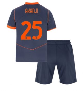 Inter Milan Manuel Akanji #25 Derde tenue Kids 2025-26 Voetbalshirt Korte Mouw + Shorts