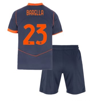 Inter Milan Nicolo Barella #23 Derde tenue Kids 2025-26 Voetbalshirt Korte Mouw + Shorts