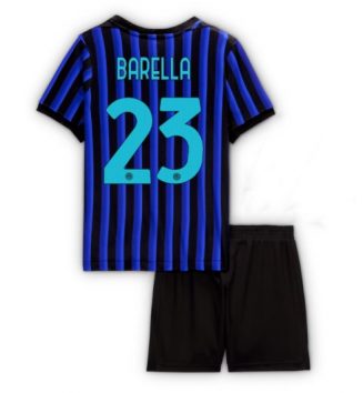 Inter Milan Nicolo Barella #23 Thuis tenue Kids 2025-26 Voetbalshirt Korte Mouw + Shorts
