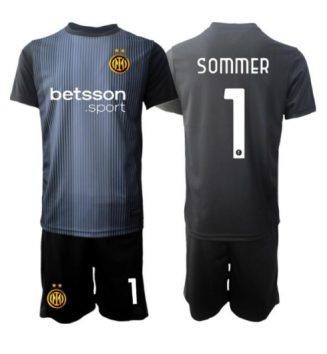 Inter Milan Yann Sommer #1 Keeper Thuis tenue Kids 2025-26 Voetbalshirt Korte Mouw + Shorts