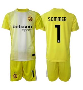 Inter Milan Yann Sommer #1 Keeper Uit tenue Kids 2025-26 Voetbalshirt Korte Mouw + Shorts