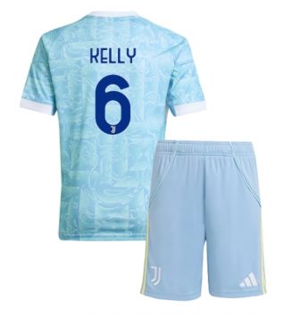 Juventus Lloyd Kelly #6 Uit tenue Kids 2025-26 Voetbalshirt Korte Mouw + Shorts