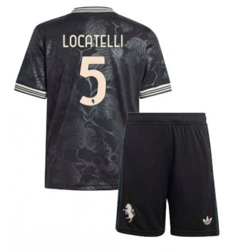 Juventus Manuel Locatelli #5 Derde tenue Kids 2025-26 Voetbalshirt Korte Mouw + Shorts