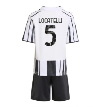 Juventus Manuel Locatelli #5 Thuis tenue Kids 2025-26 Voetbalshirt Korte Mouw + Shorts