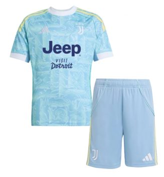 Juventus Uit tenue Kids 2025-26 Voetbalshirt Korte Mouw + Shorts