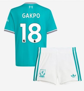 Liverpool Cody Gakpo #18 Derde tenue Kids 2025-26 Voetbalshirt Korte Mouw + Shorts