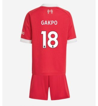 Liverpool Cody Gakpo #18 Thuis tenue Kids 2025-26 Voetbalshirt Korte Mouw + Shorts