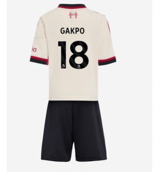 Liverpool Cody Gakpo #18 Uit tenue Kids 2025-26 Voetbalshirt Korte Mouw + Shorts