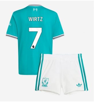 Liverpool Florian Wirtz #7 Derde tenue Kids 2025-26 Voetbalshirt Korte Mouw + Shorts