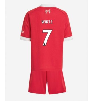 Liverpool Florian Wirtz #7 Thuis tenue Kids 2025-26 Voetbalshirt Korte Mouw + Shorts