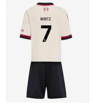 Liverpool Florian Wirtz #7 Uit tenue Kids 2025-26 Voetbalshirt Korte Mouw + Shorts