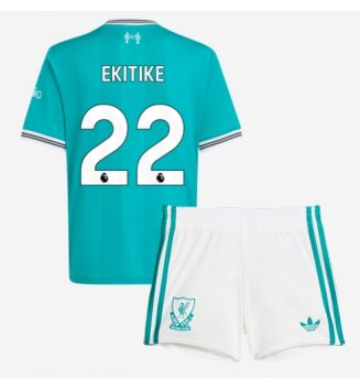 Liverpool Hugo Ekitike #22 Derde tenue Kids 2025-26 Voetbalshirt Korte Mouw + Shorts