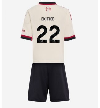 Liverpool Hugo Ekitike #22 Uit tenue Kids 2025-26 Voetbalshirt Korte Mouw + Shorts