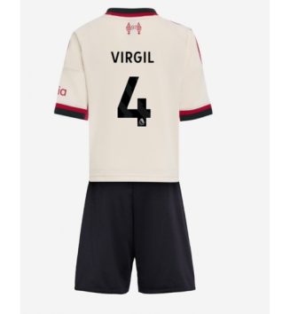 Liverpool Virgil van Dijk #4 Uit tenue Kids 2025-26 Voetbalshirt Korte Mouw + Shorts