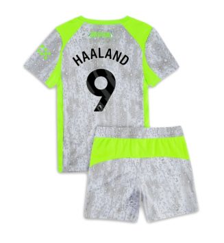 Manchester City Erling Haaland #9 Derde tenue Kids 2025-26 Voetbalshirt Korte Mouw + Shorts Manchester City Erling Haaland #9 Derde tenue Kids 2025-26 Voetbalshirt Korte Mouw + Shorts