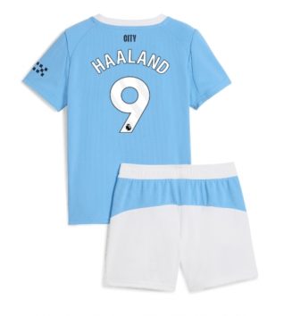 Manchester City Erling Haaland #9 Thuis tenue Kids 2025-26 Voetbalshirt Korte Mouw + Shorts Manchester City Erling Haaland #9 Thuis tenue Kids 2025-26 Voetbalshirt Korte Mouw + Shorts
