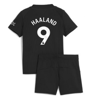 Manchester City Erling Haaland #9 Uit tenue Kids 2025-26 Voetbalshirt Korte Mouw + Shorts
