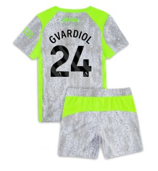 Manchester City Josko Gvardiol #24 Derde tenue Kids 2025-26 Voetbalshirt Korte Mouw + Shorts
