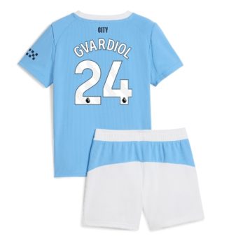 Manchester City Josko Gvardiol #24 Thuis tenue Kids 2025-26 Voetbalshirt Korte Mouw + Shorts
