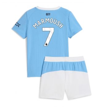 Manchester City Omar Marmoush #7 Thuis tenue Kids 2025-26 Voetbalshirt Korte Mouw + Shorts Manchester City Omar Marmoush #7 Thuis tenue Kids 2025-26 Voetbalshirt Korte Mouw + Shorts