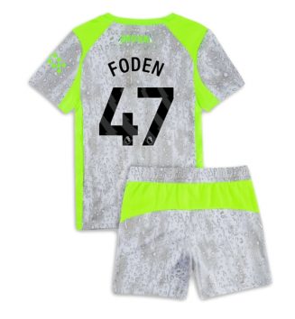 Manchester City Phil Foden #47 Derde tenue Kids 2025-26 Voetbalshirt Korte Mouw + Shorts Manchester City Phil Foden #47 Derde tenue Kids 2025-26 Voetbalshirt Korte Mouw + Shorts