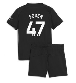 Manchester City Phil Foden #47 Uit tenue Kids 2025-26 Voetbalshirt Korte Mouw + Shorts Manchester City Phil Foden #47 Uit tenue Kids 2025-26 Voetbalshirt Korte Mouw + Shorts
