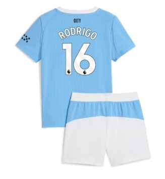 Manchester City Rodri Hernandez #16 Thuis tenue Kids 2025-26 Voetbalshirt Korte Mouw + Shorts Manchester City Rodri Hernandez #16 Thuis tenue Kids 2025-26 Voetbalshirt Korte Mouw + Shorts